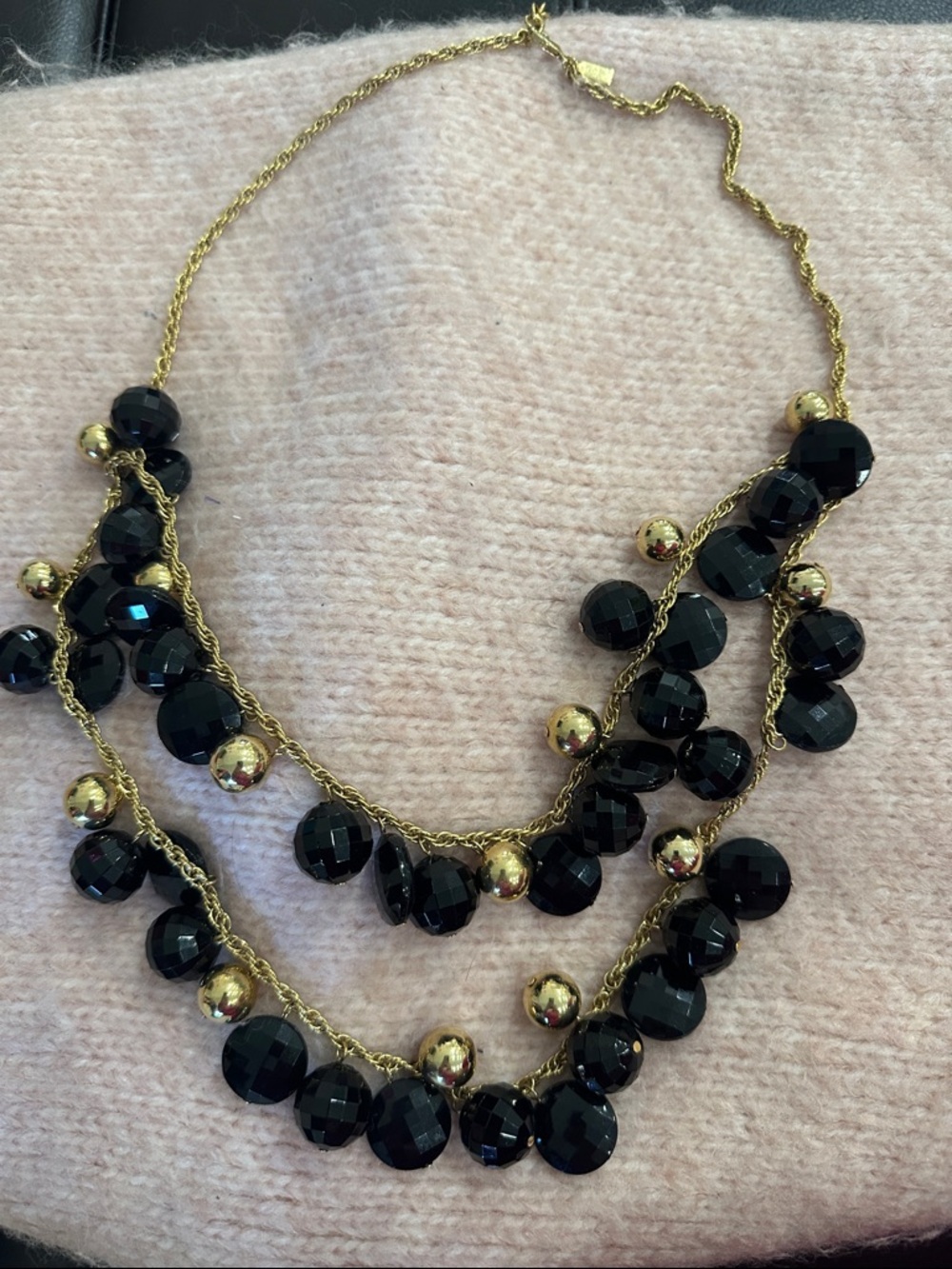kate spade Black Faceted Bead & Gold-Tone Multi-Strand Necklace